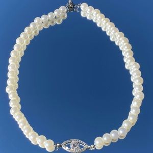 Pearl Eye Charm Necklace